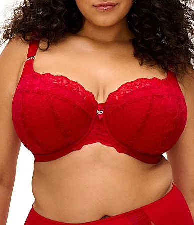 Brianna Padded Half Cup Scallop Lace Overlay Push-Up Bra by Elomi