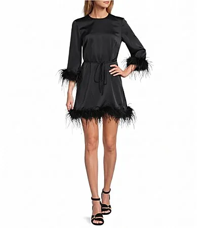 Athena 34 Sleeve Feather Cuff Dress by Antonio Melani