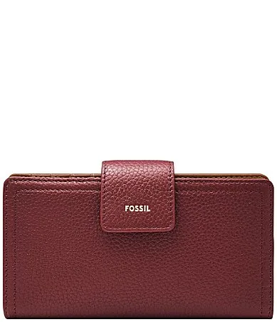 Logan Logo RFID Leather Tab Bifold Wallet by Fossil