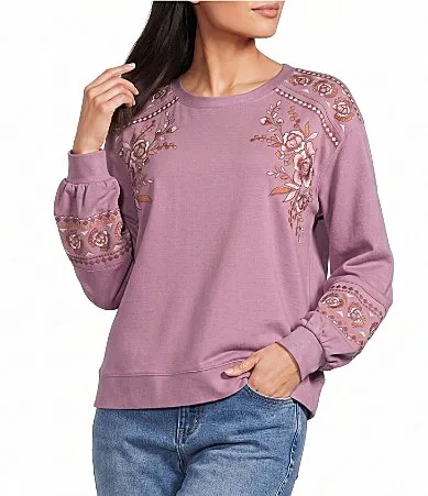 Embroidered Long Sleeve Pullover by Nurture