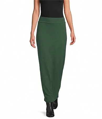Grey French Terry Slim Pull-On Pencil Coordinating Skirt by Bryn Walker