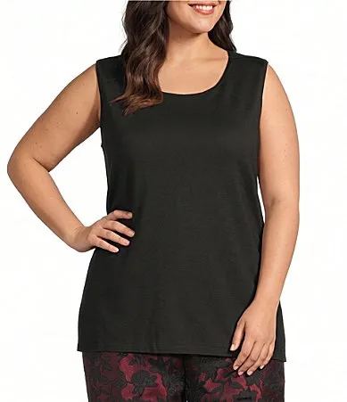 Ponti Knit Piro Round Neck Sleeveless Tank