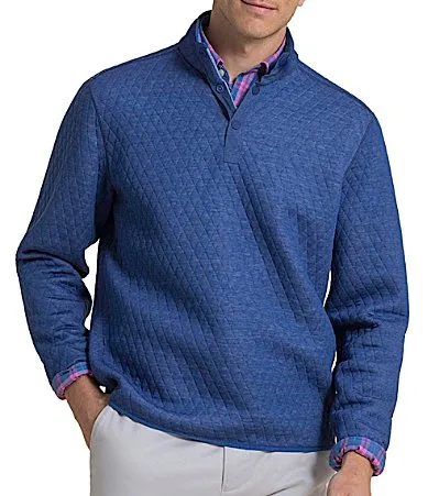Southern Tide Quilted Heather Reversible Quarter Snap Pullover by Tide
