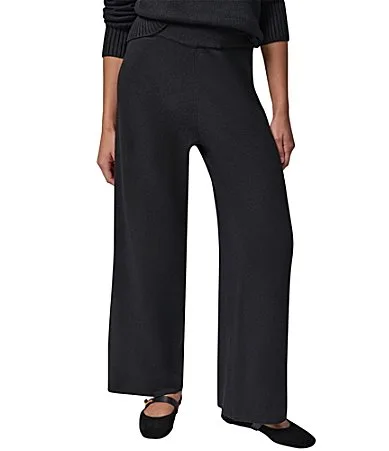 Knit Sweater High Rise Flat Front Wide Leg Ankle Length Pants by Donna Karan