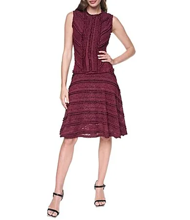 DKNY by Donna Karan Lace Sleeveless Jewel Neck Fit-and-Flare Dress by Donna Karan