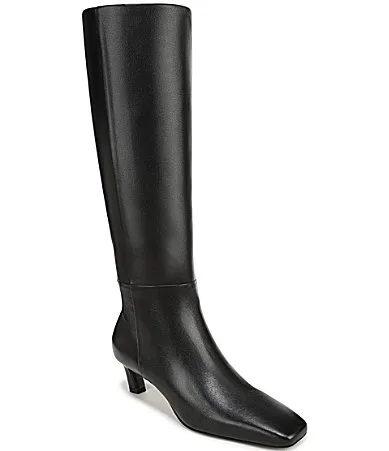 Perla Leather Square Toe Tall Dress Boots