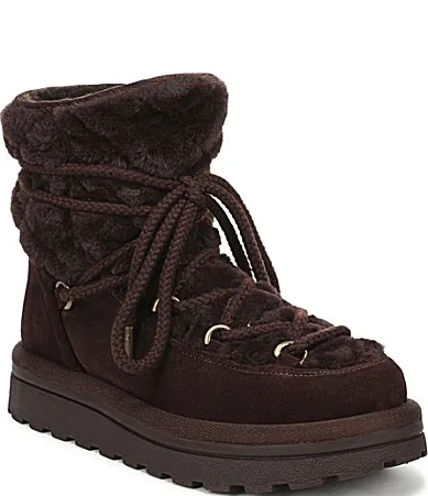 Ovie Suede Faux Fur Lace Up Booties by Sam Edelman