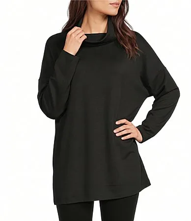 Helga Ponti Knit Cowl Neck Long Dolman Sleeve Oversized Tunic by Bryn Walker