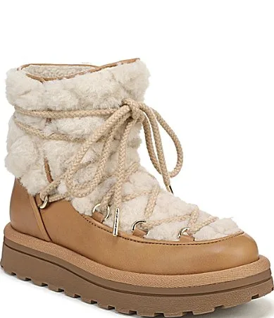Ovie Leather Faux Fur Lace Up Booties by Sam Edelman