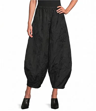 Olin Memory Crunch Jacquard Wide Leg Lantern Pull-On Pants by Bryn Walker