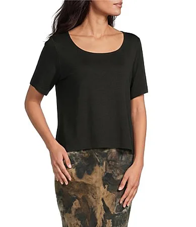 Sia Scoop Neck Short Sleeve Shirt by Bryn Walker