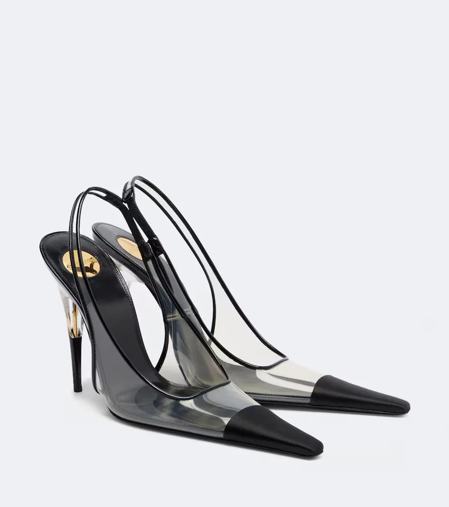 Romy TPU and Satin Slingback Pumps by Saint Laurent