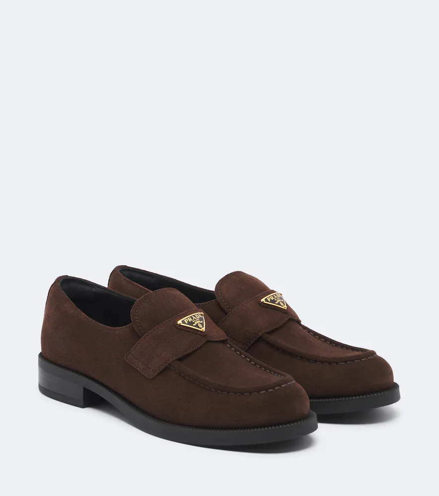 Suede Penny Loafers by Prada