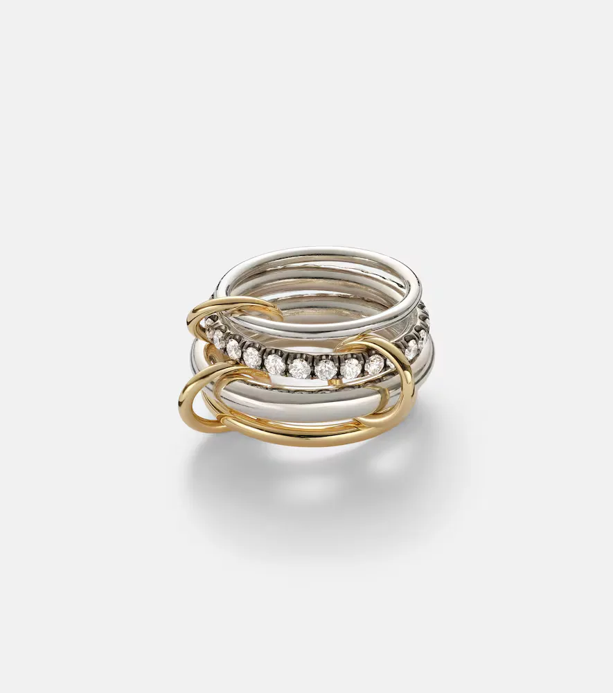 Janssen SG 18kt Gold and Sterling Silver Ring with Diamonds