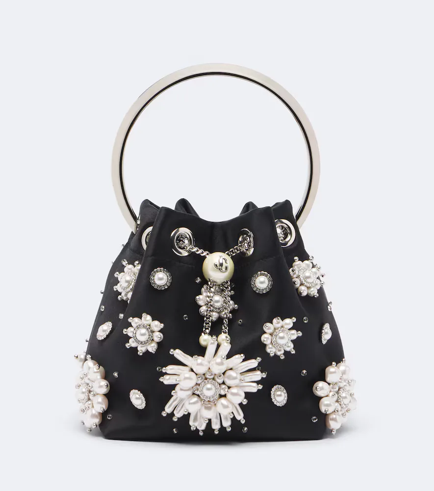 Bon Bon Embellished Satin Bucket Bag by Jimmy Choo