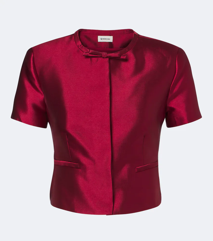 Naelle Bow-Detail Satin Top by Simkhai