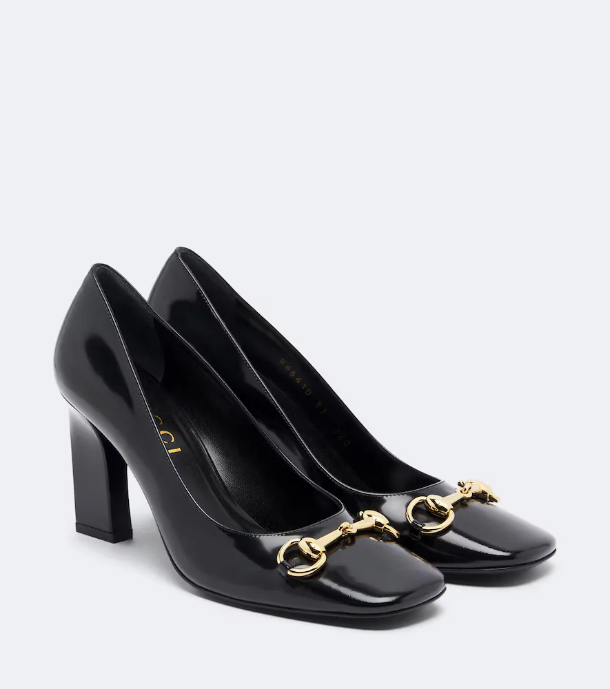 Signora Horsebit Leather Pumps by Gucci