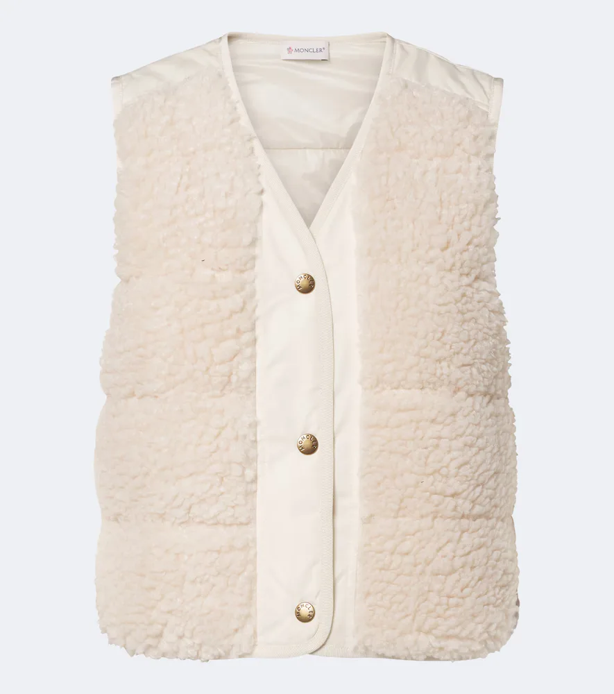 Teddy-Trimmed Technical Vest by Moncler
