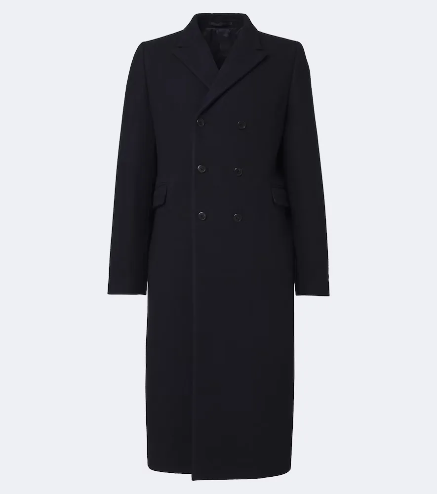 Double-Breasted Virgin Wool Coat by Prada