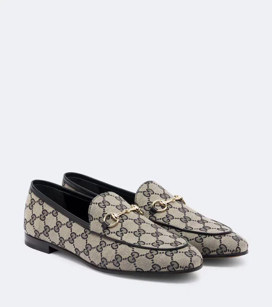 Jordaan Horsebit GG Canvas Loafers by Gucci
