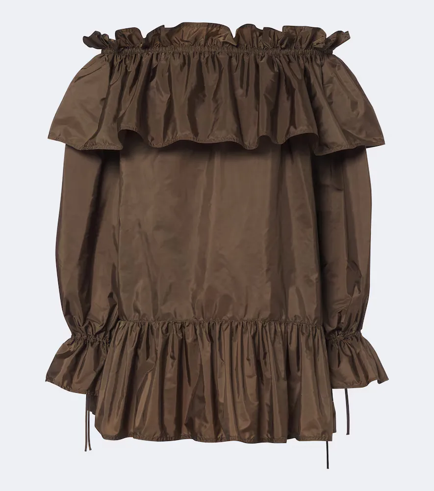 Ruffled Poplin Minidress by Saint Laurent
