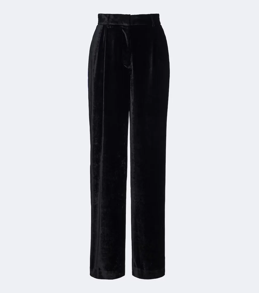 Pleated Velvet Wide-Leg Pants by Stella McCartney