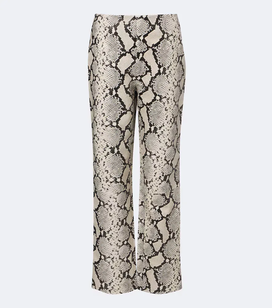 Snake-Effect Leather Straight Pants by Rohe
