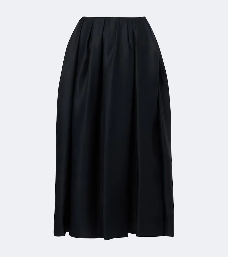 Adara Pleated Silk Maxi Skirt by Khaite