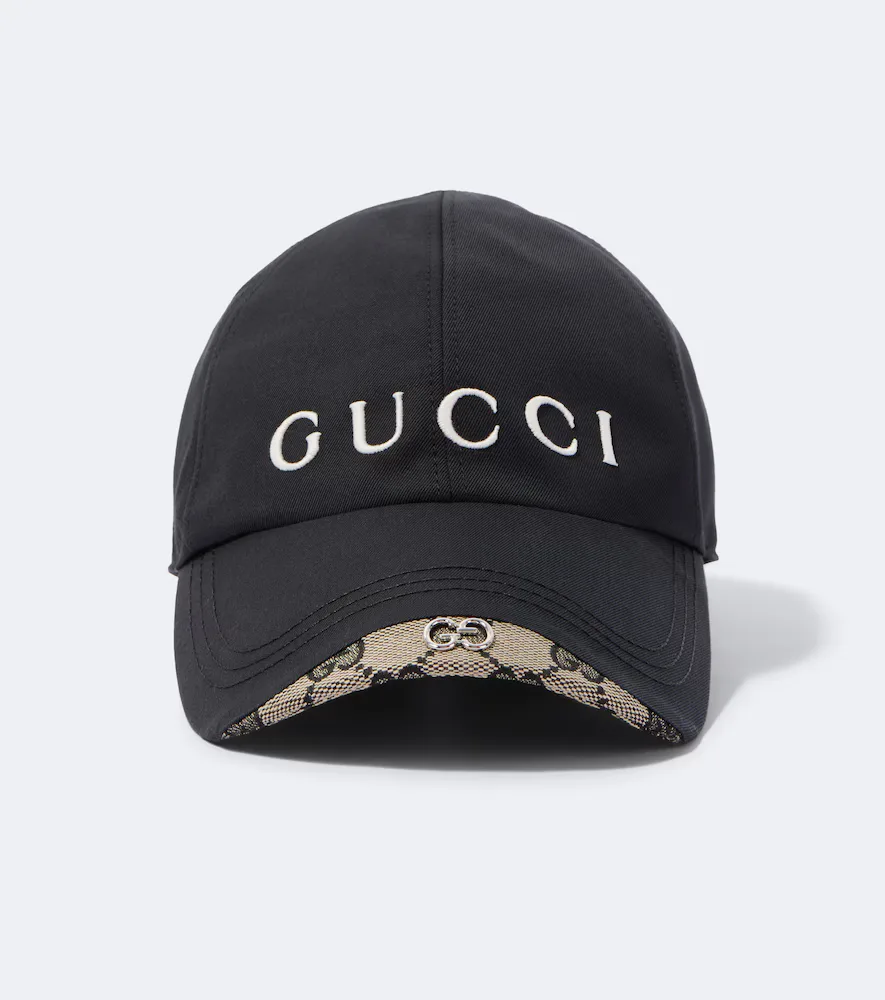Logo Cotton and Silk Baseball Cap by Gucci