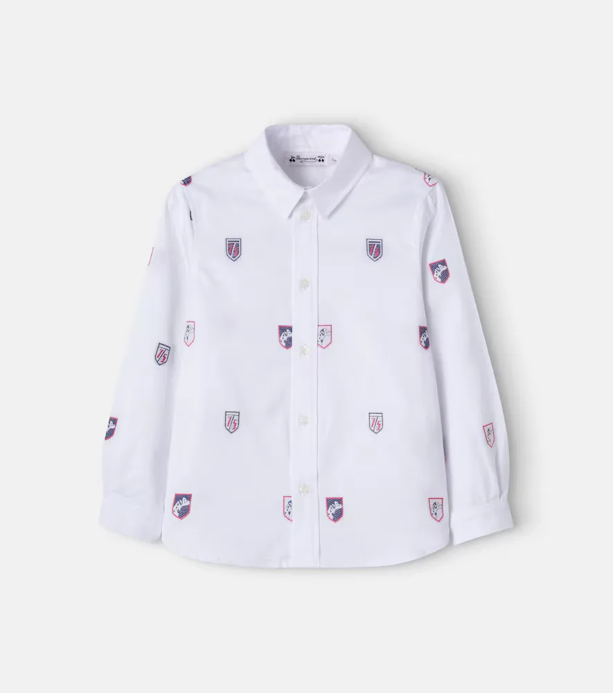 Daho Embroidered Cotton Shirt by Bonpoint