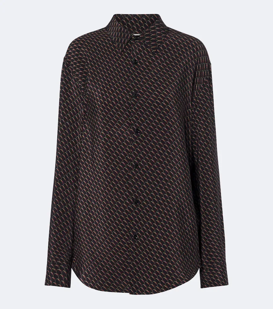 Cassandre Printed Silk Shirt by Saint Laurent