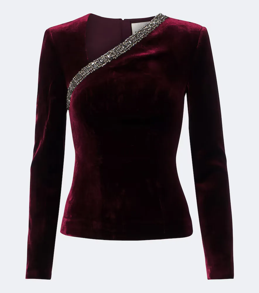 Embellished Velvet Top by Roland Mouret