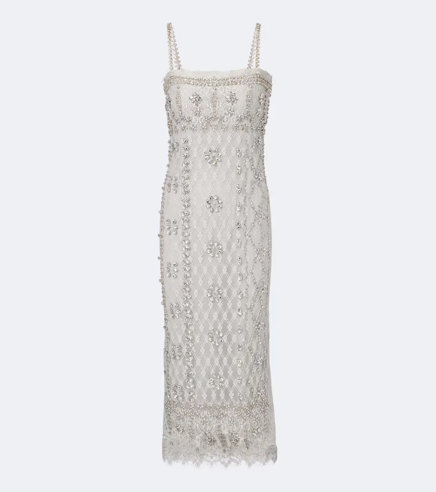 Leona Beaded Lace Cocktail Dress by Costarellos