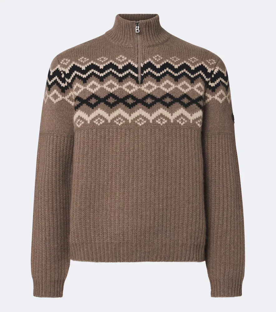 Ludi Fair Isle Cashmere Half-Zip Sweater