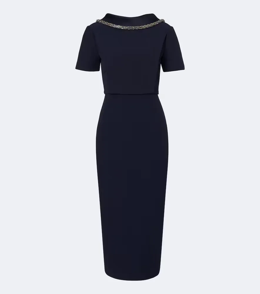 Embellished Crêpe Midi Dress by Roland Mouret