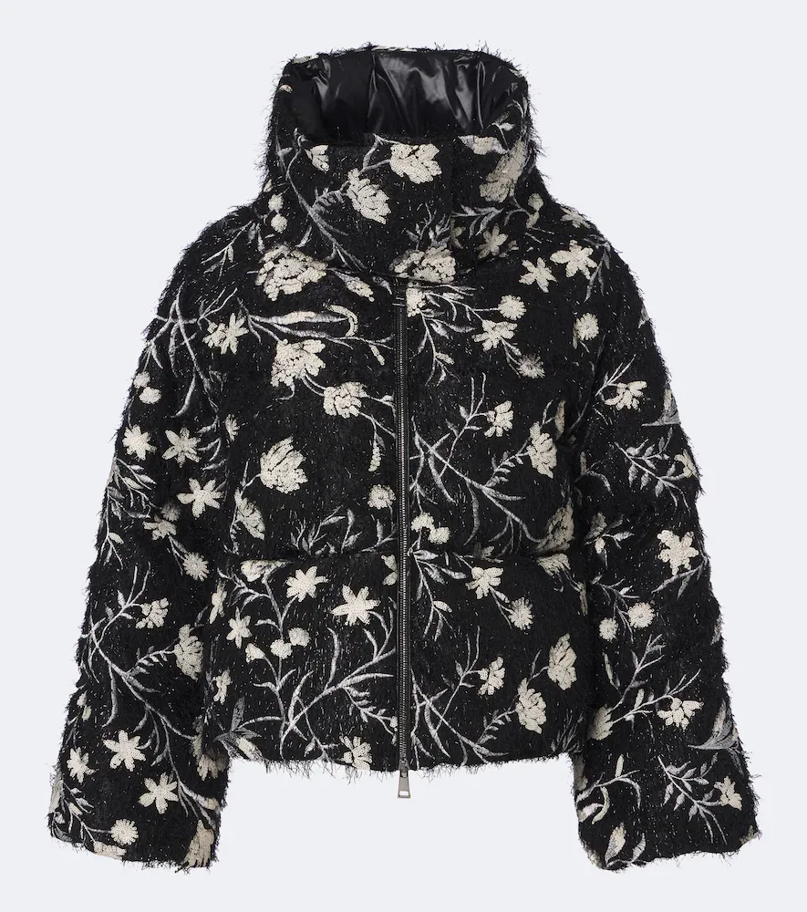 Floral Sequined Down Jacket by Moncler