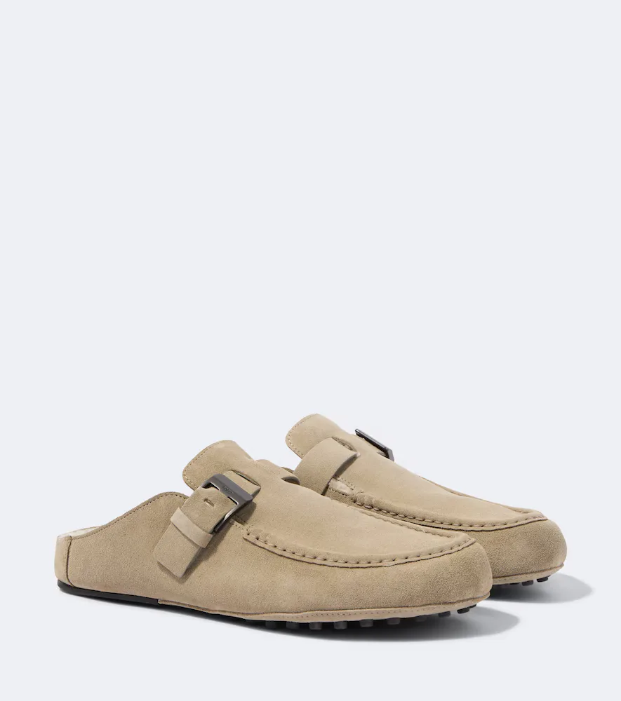 Gommino Shearling-Lined Suede Mules by Tod's