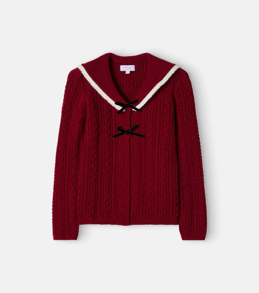 Ferdino Cable-Knit Wool Cardigan by La Coqueta