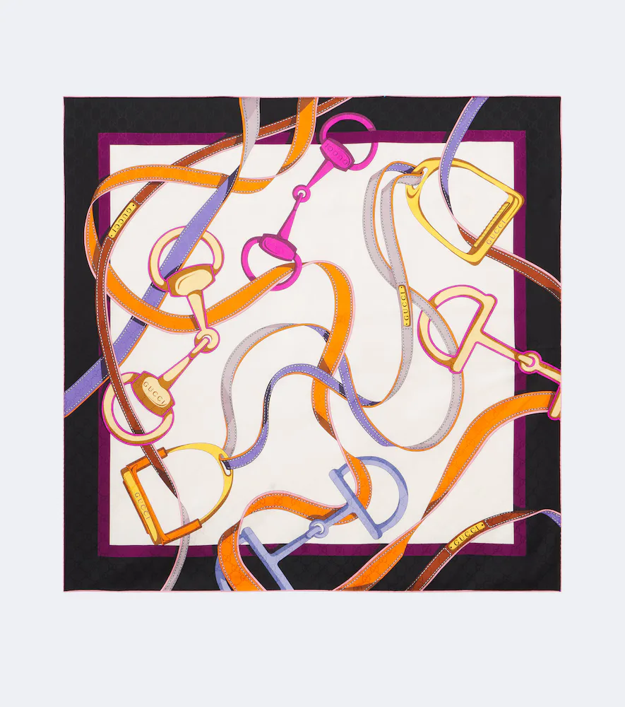 Printed Silk Twill Scarf by Gucci