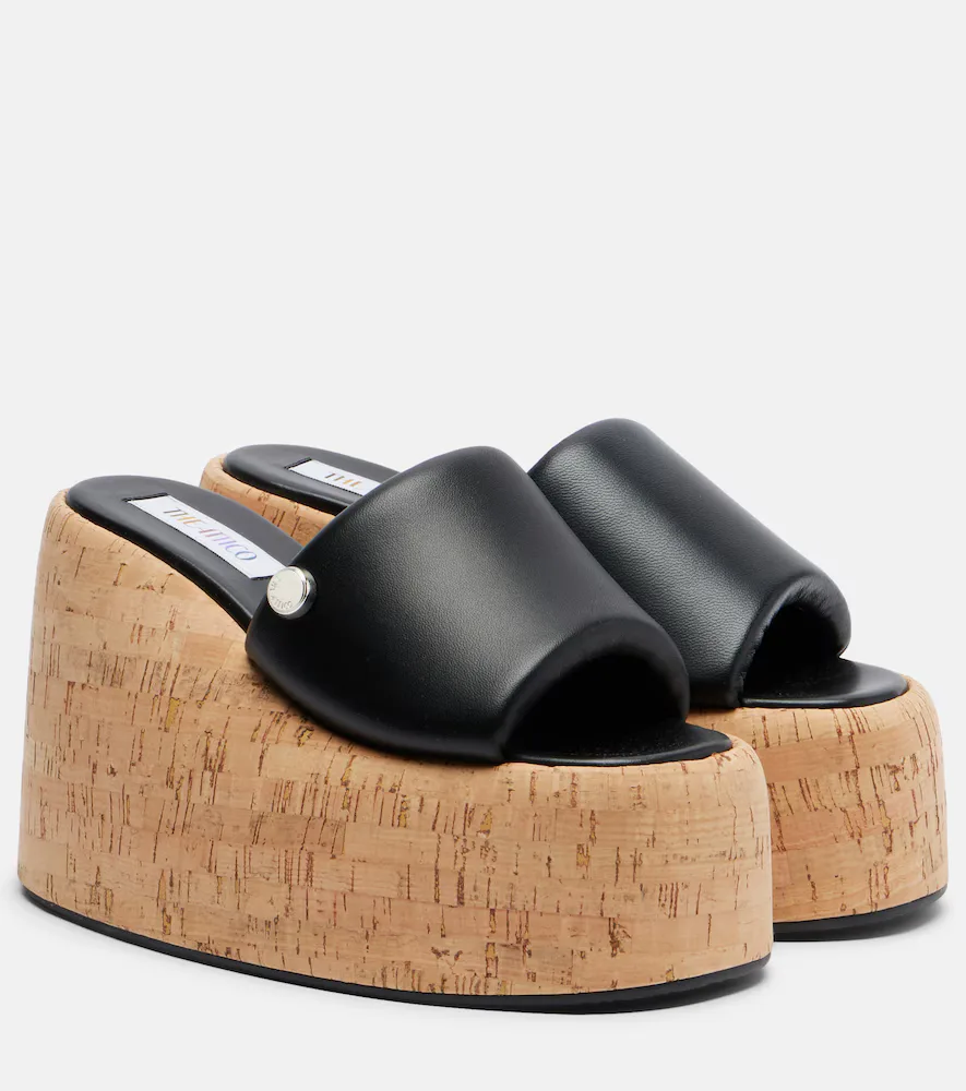 Mochi Leather Platform Slides by Attico