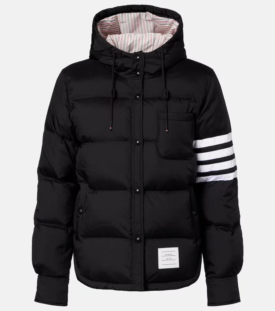4-Bar Hooded Quilted Down Jacket by Thom Browne