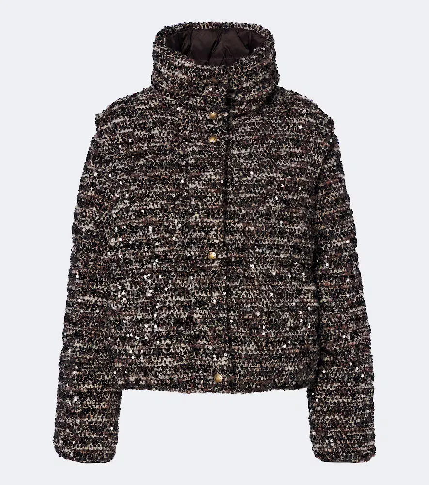 Poetique Sequined Boucl Down Jacket by Moncler