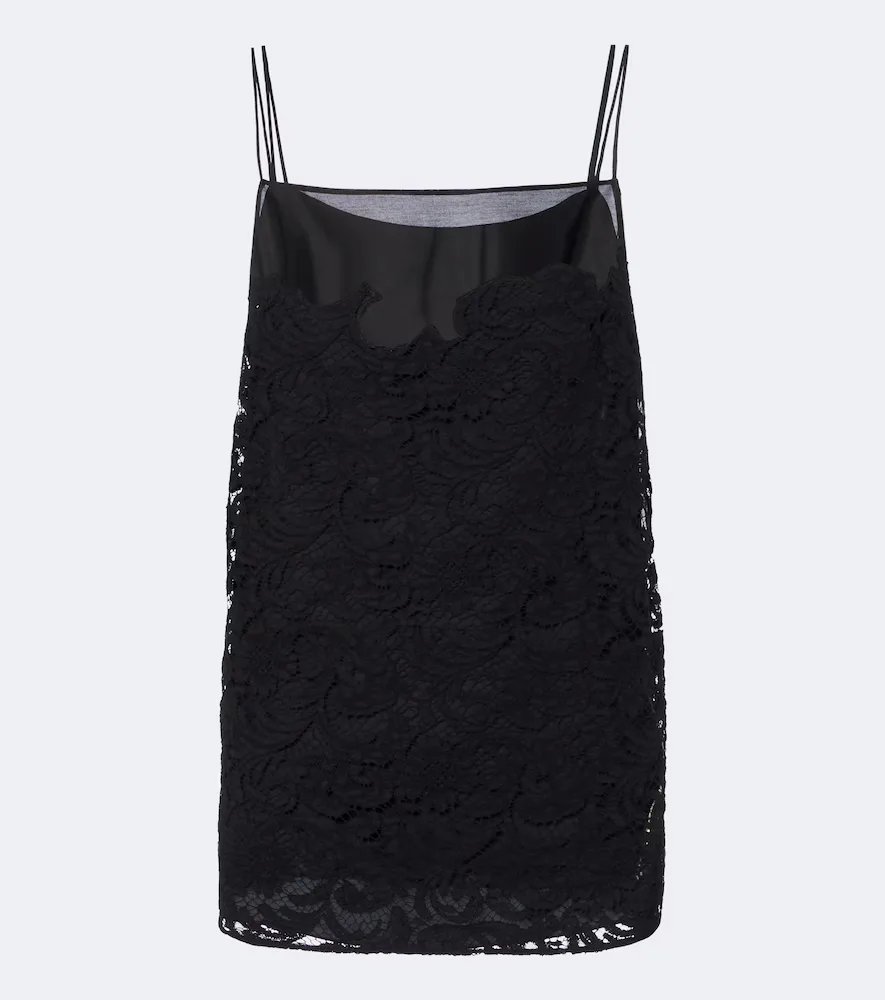 Neema Silk Voile and Lace Top by Khaite