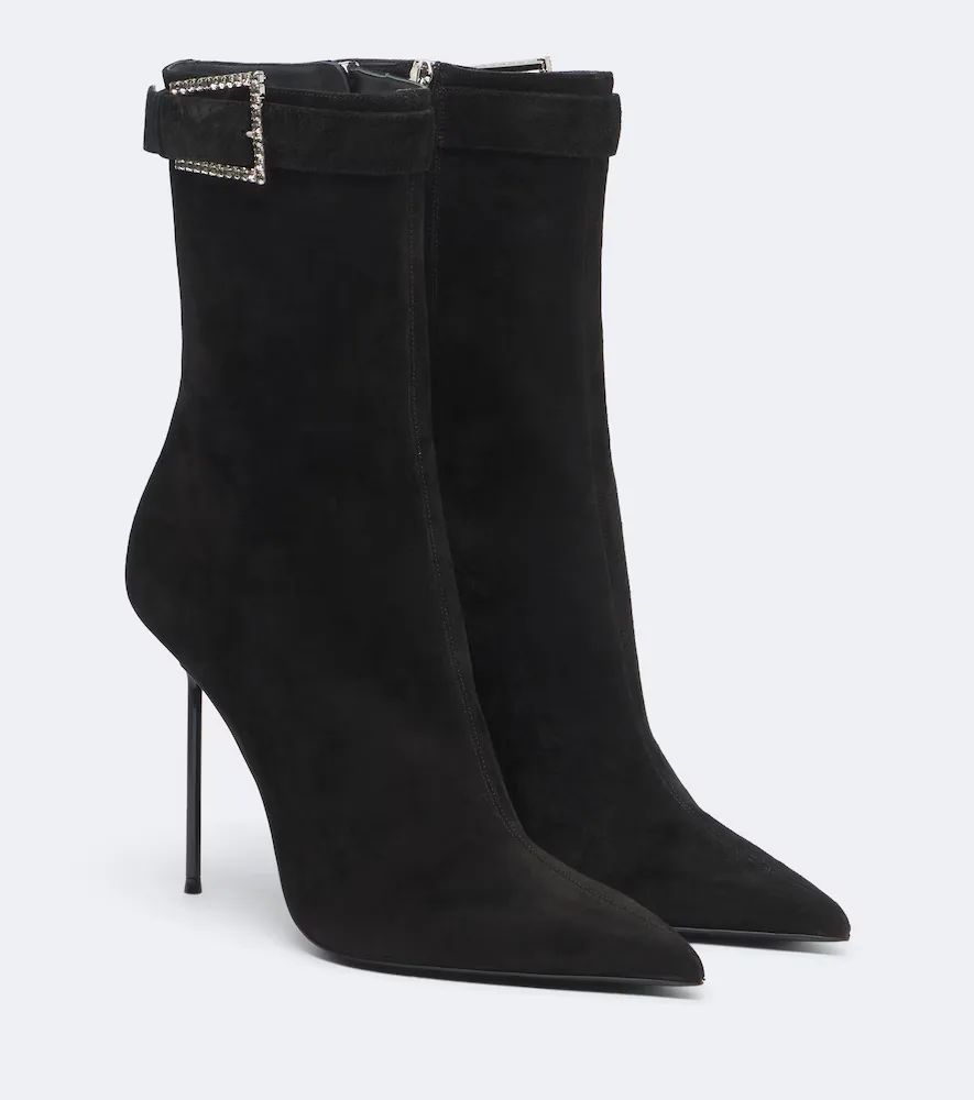 Lidia Embellished Suede Ankle Boots by Paris Texas