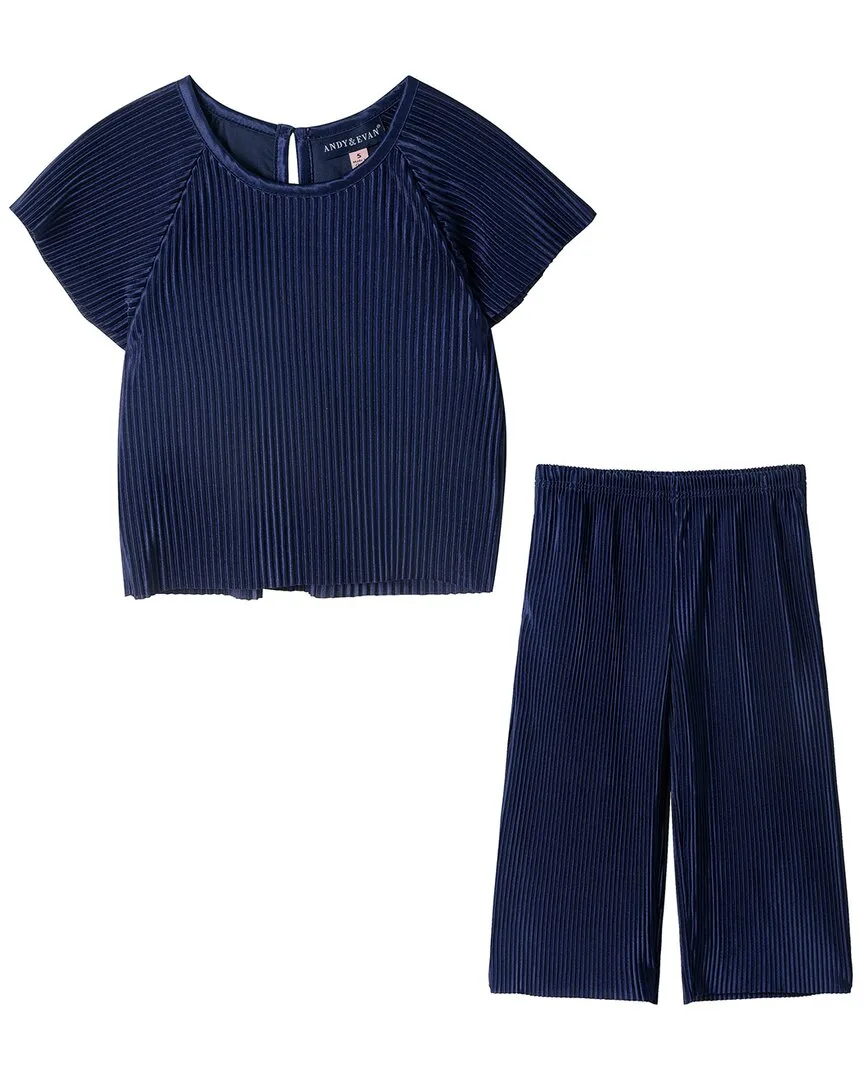 Plisse Dressy Pant Set by Andy & Evan