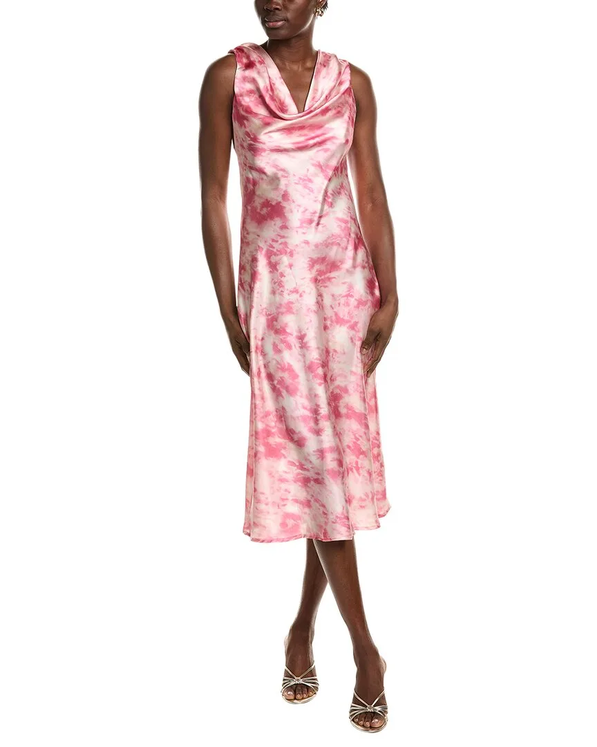 Satin Cowl Neck Midi Dress by Ipponelli