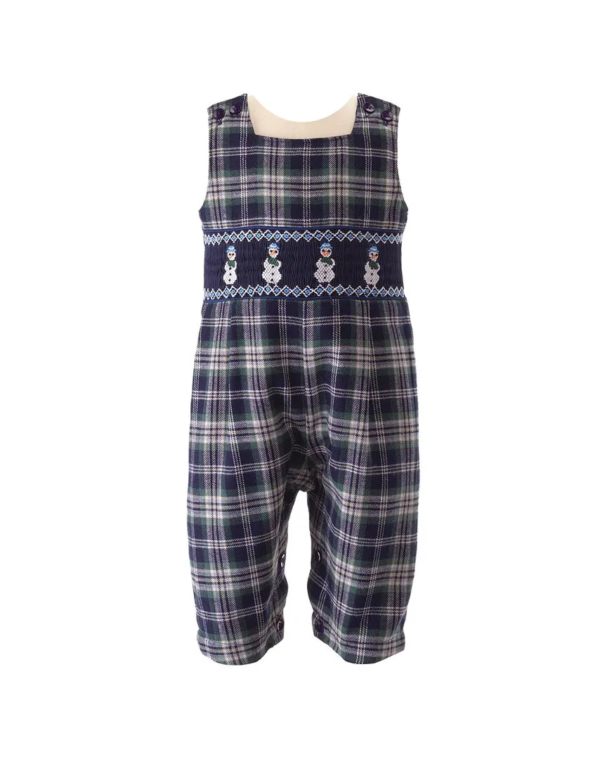 Snowman Smocked Overall by Rachel Riley