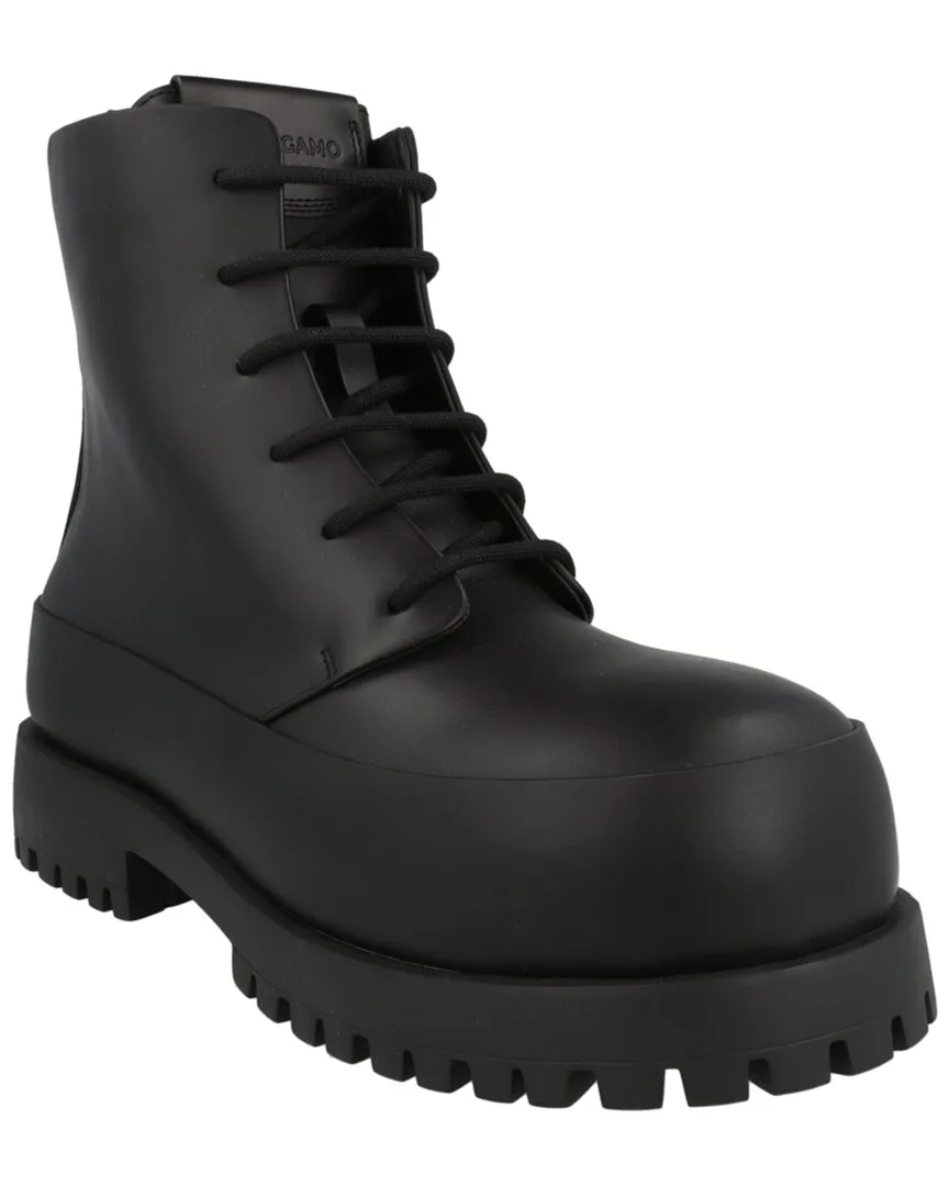 Fede Leather Combat Boot by Ferragamo