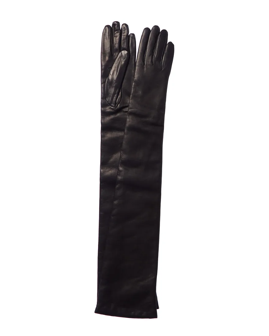 Leather Cashmere-Lined Long Glove by Portolano