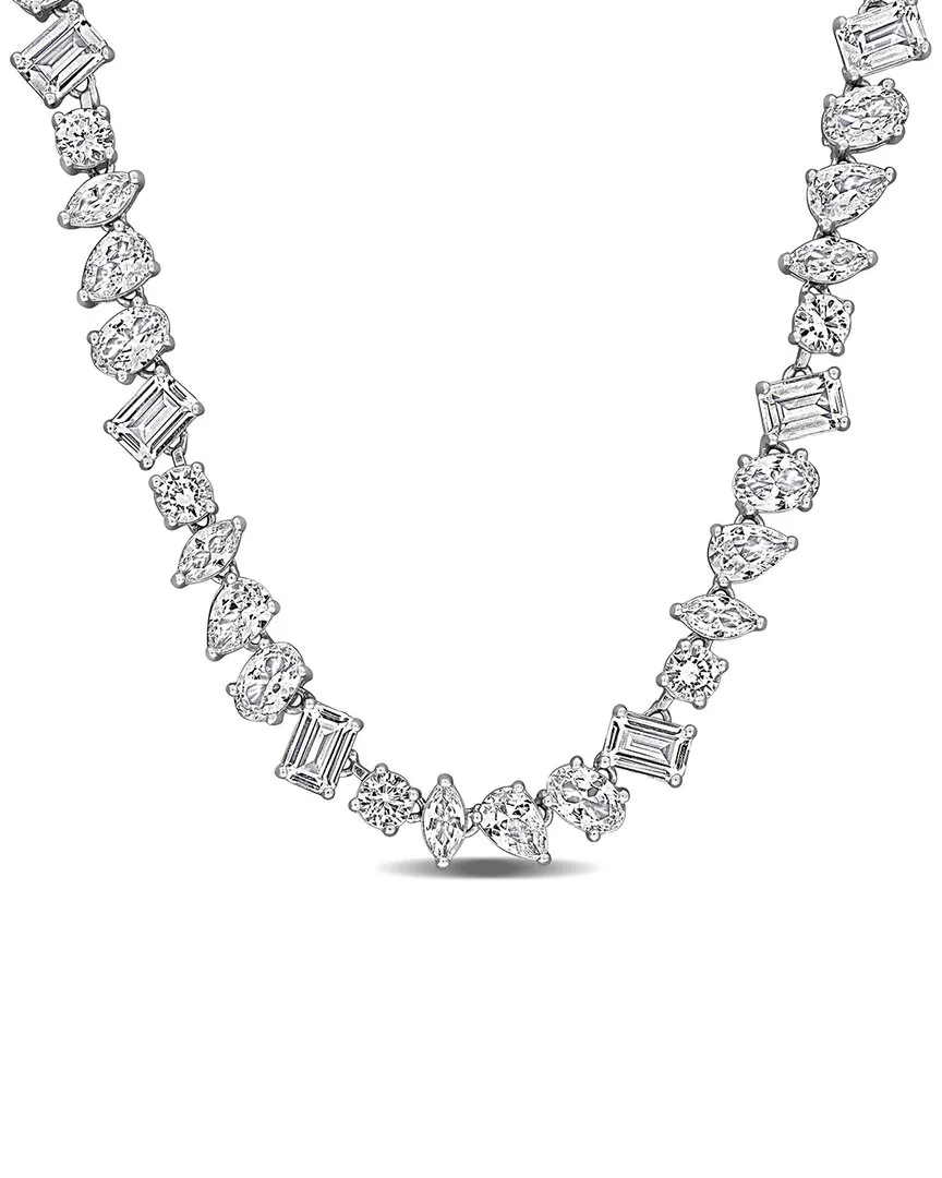 Silver 48.96 ct. tw. Lab-Grown Sapphire Necklace by Rina Limor